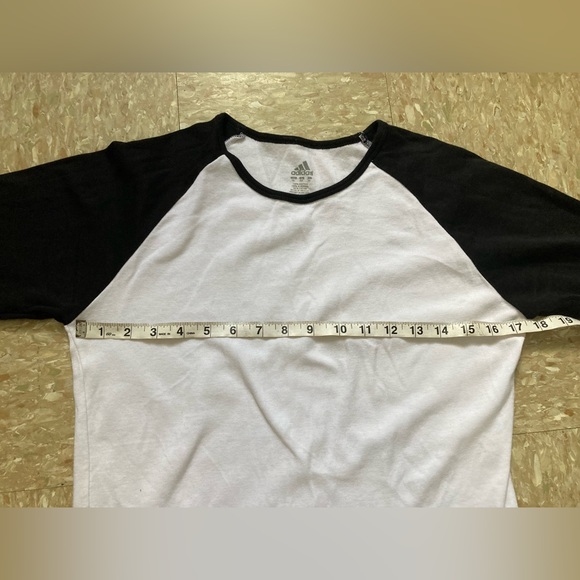 Adidas white and black baseball 3/4 sleeve shirt XL - Picture 3 of 3